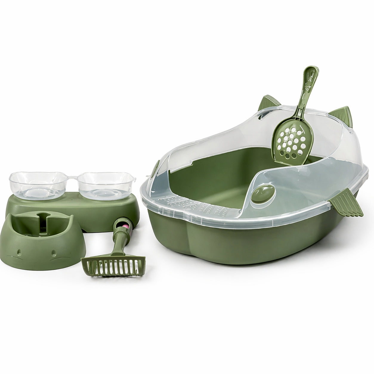 Combo Arenero para Gatos Armaty Color Verde Oliva 10307351137