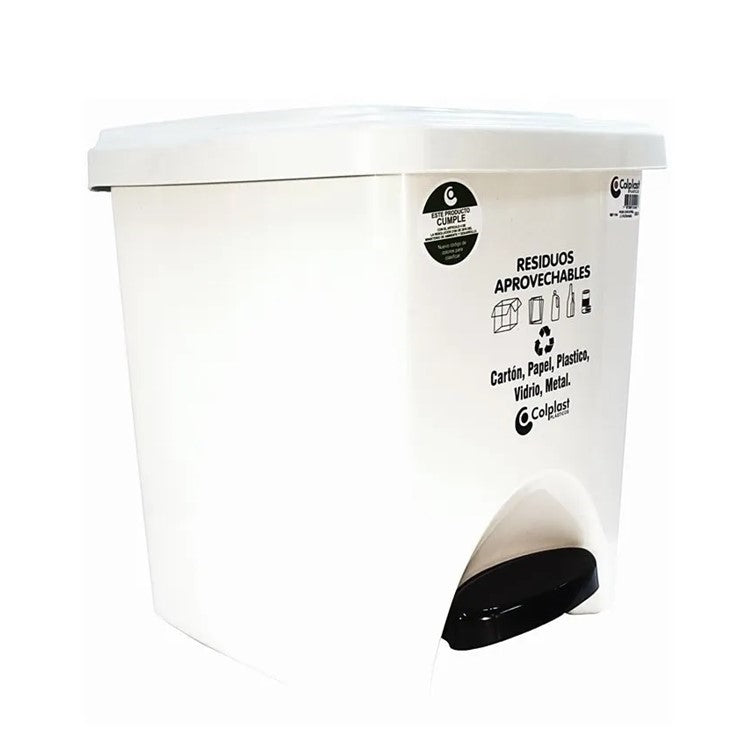 Papelera de Pedal Cuadrada de 22 Litros Colplast