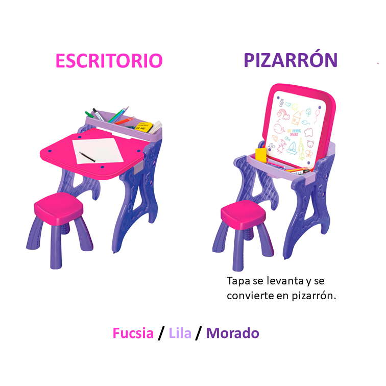 Escritorio Tablero 2 en 1 Pizarra con Silla Infantil Niña Armaty 10109104127