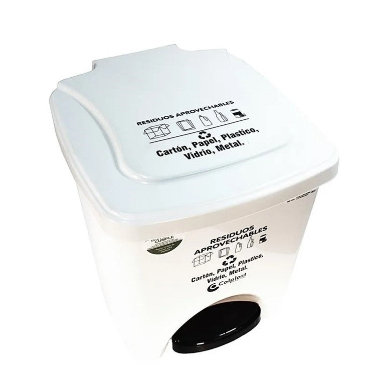Papelera de Pedal Cuadrada de 22 Litros Colplast