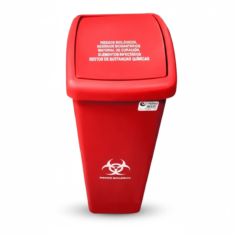 Papelera Vaiven de Tapa Plana de 55 Litros Colplast