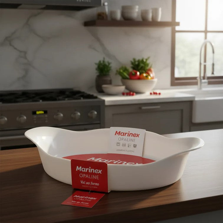 Refractaria Marinex Oval Opalizada Mediana de 1000ML OPALINE