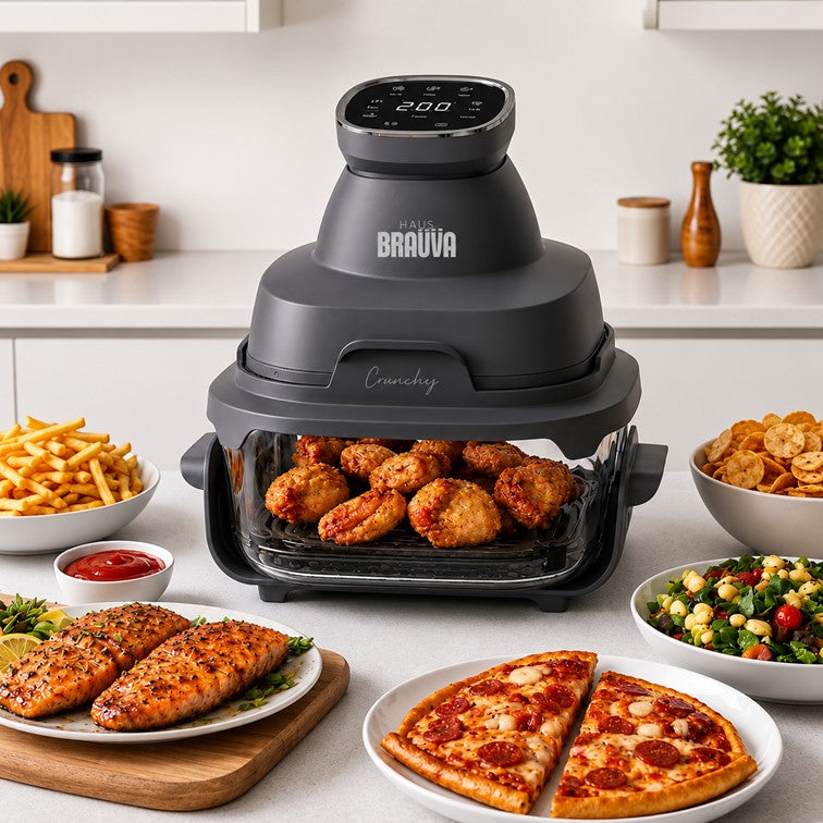 Freidora de Aire BRAVVA Crunchy Doble Taza de 2 y 4 Litros VV001