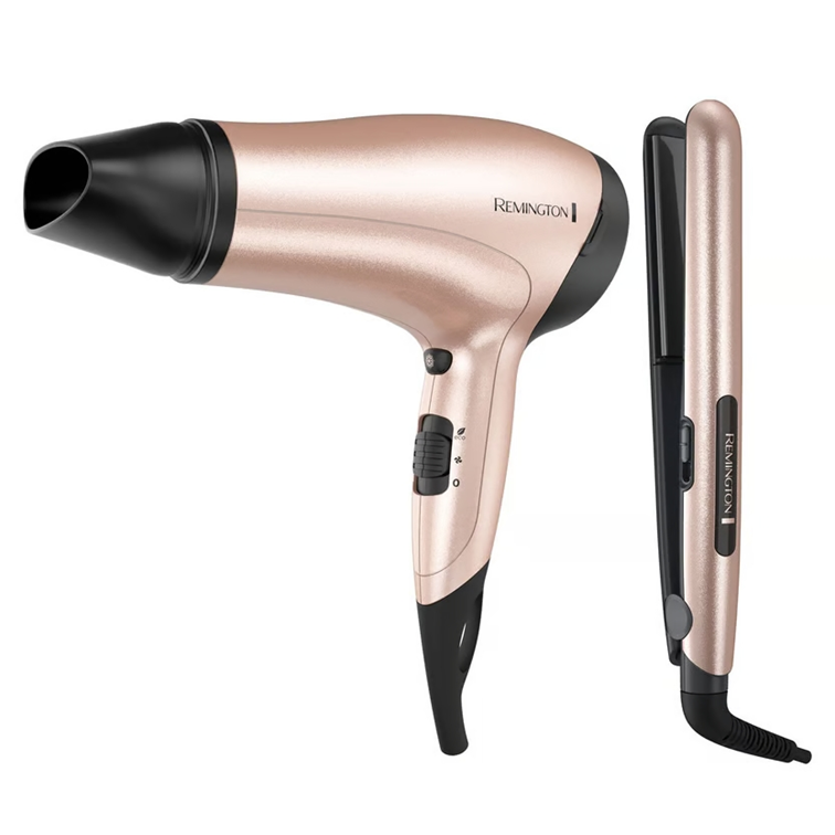 Combo Plancha de Cabello Remington + Secador Rose Gold D3015-S1520