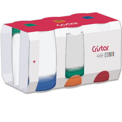 Set X6 Unidades de Vasos Toledo Bebidas Cristar 0463CF6SC20