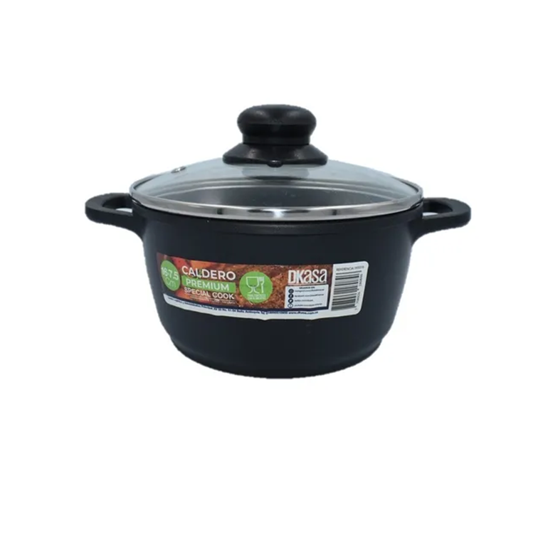 Caldero Dkasa Antiadherente 16 x 7.5 Cm Negro FK9316