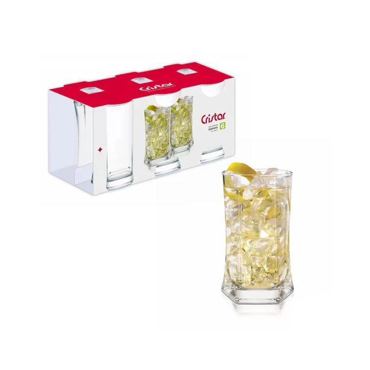 Set X6 Unidades de Vasos Vivaldi Bebidas Cristar 0107CL6