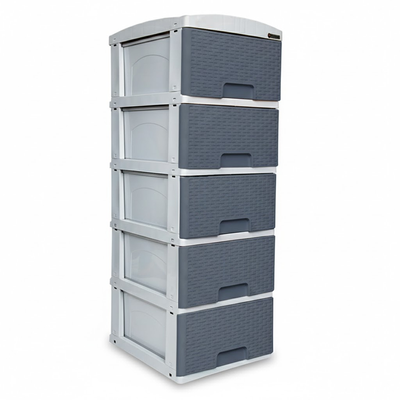 Practimueble Apariencia Rattan 5 Gavetas Colplast Color Gris