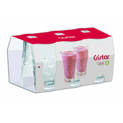 Set X6 Unidades de Vasos Acapulco Cristar 0602CL