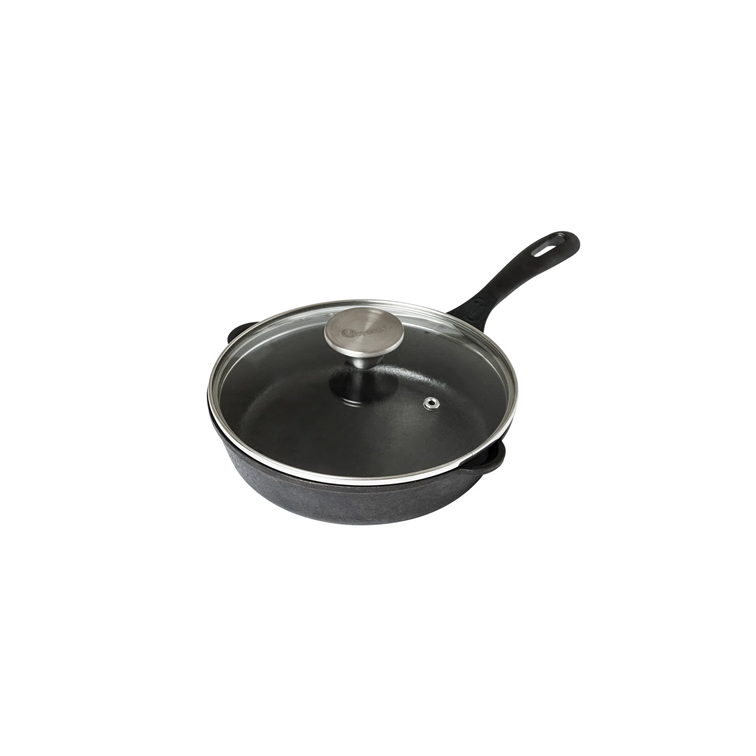 Combo Sartén de Hierro Fundido Con Tapa de Vidrio Victoria de 16,5 Cm