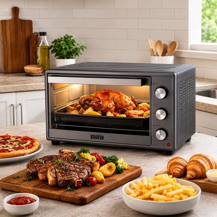 Horno Eléctrico BRAVVA HAUS Rotisserie de 46 Litros en Acero Inoxidable VV003