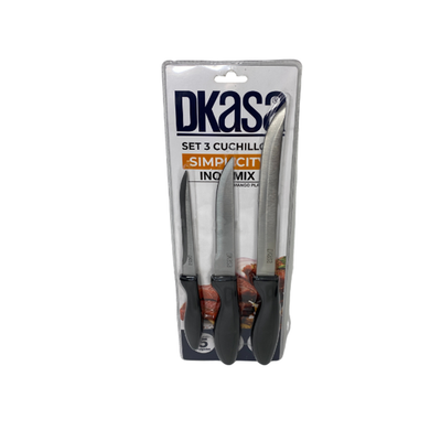 Set de Cuchillos X3 Piezas Dkasa Simplicity Inox CRV123