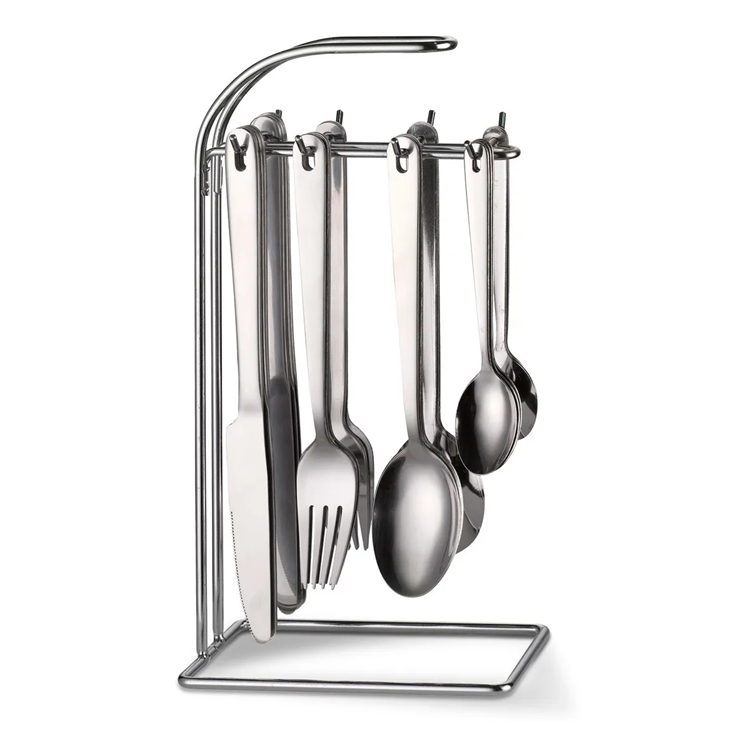 Juego de Cubiertos Dkasa Con Soporte 24 Piezas en Acero Inoxidable