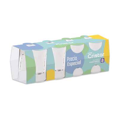 Set X8 Copas Shot Aguardiente Barman Cristar 0630CL8PR