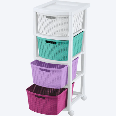 Cajonero Apariencia Rattan Rimax 4 Gavetas Glam Niña 14005