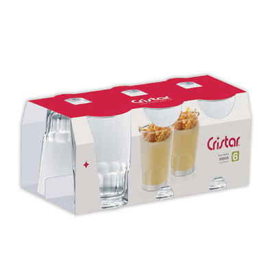 Set X6 Unidades de Vasos Nova Jugos Cristar 0258CL6