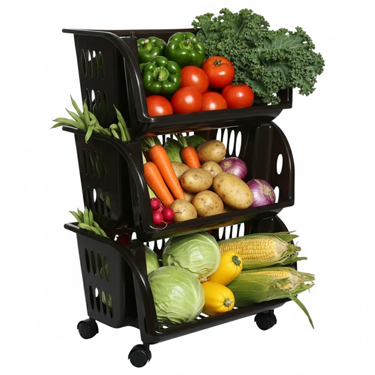 Multiestante Elipse Plástico NP de 3 Niveles Color Marrón 011863