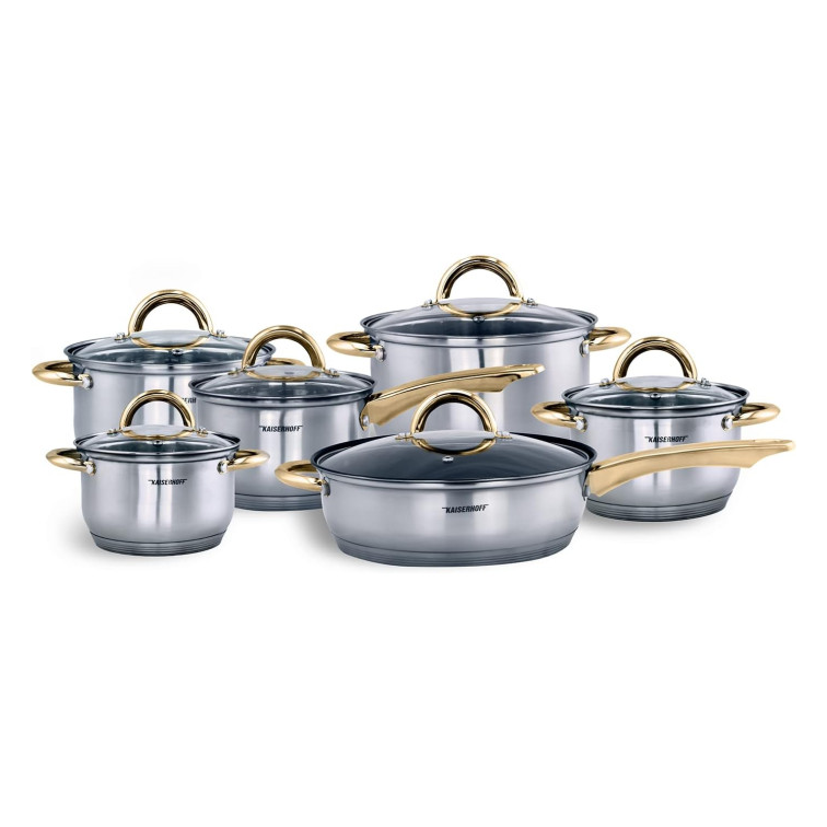 Batería KaiserHoff en Acero Inoxidable de 12 Piezas KH-4350