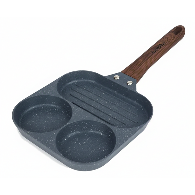 Sartén Excalibur de Aluminio Antiadherente de 3 Divisiones