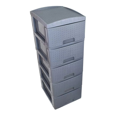 Practimueble Apariencia Rattan 5 Gavetas Colplast Color Gris