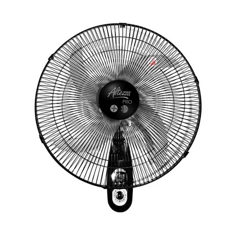 Ventilador Altezza Pro de Pared Motor a Balineras Malla Metalica Negro