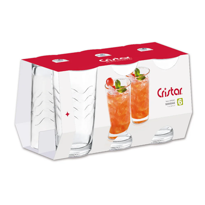 Set X6 Unidades de Vasos Ondas Cristar 0293CL