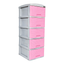 Practimueble Apariencia Rattan 5 Gavetas Colplast Color Rosado
