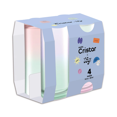 Set X4 Unidades de Vasos Lexington Soft Color TOY Cristar 0788CC4TOY25