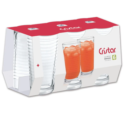 Set X6 Unidades de Vasos Óptico Cristar 0292CL