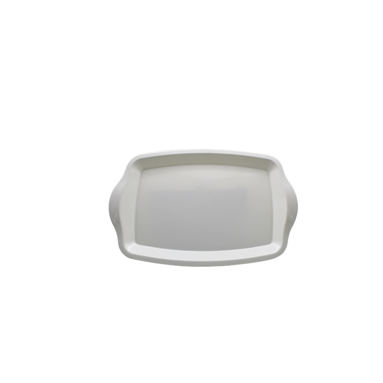 Bandeja  Sabana  Rectangular  Pequeña  c/asa Ovalada  Blanco P1037BL