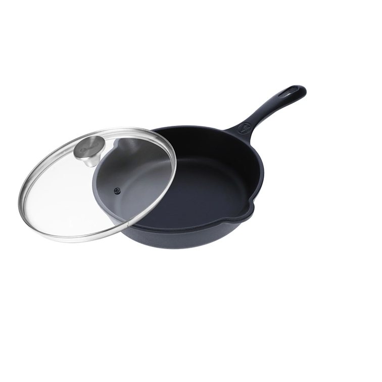 Combo Sartén de Hierro Fundido Con Tapa de Vidrio Victoria de 20 Cm
