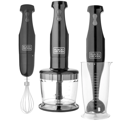 Batidora Inmersión3 en 1 Black+Decker 3 en 1 Mezcla, Bate y Tritura HB2800B