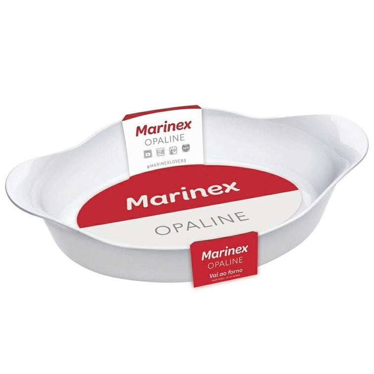 Refractaria Marinex Oval Opalizada Grande de 1400ML OPALINE