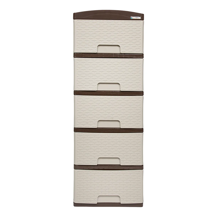 Practimueble Apariencia Rattan 5 Gavetas Colplast Color Pistacho Wengue