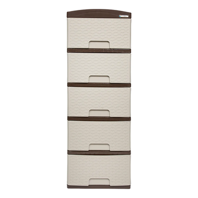 Practimueble Apariencia Rattan 5 Gavetas Colplast Color Pistacho Wengue