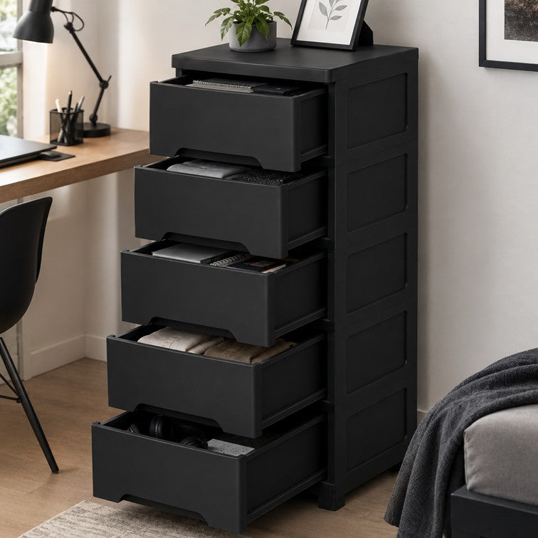 Cajonero Portofino Armaty de 5 Gavetas Color Negro