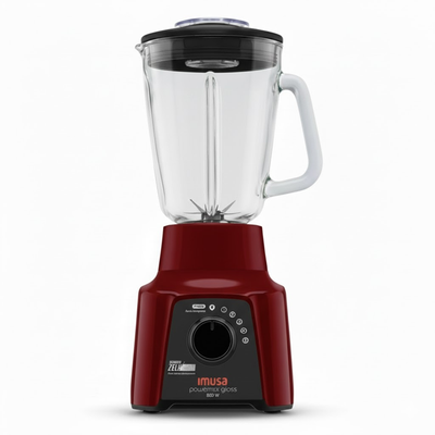 Licuadora Imusa Powermix Glass de 5V Vaso Vidrio Color Vinotinto 5861032008