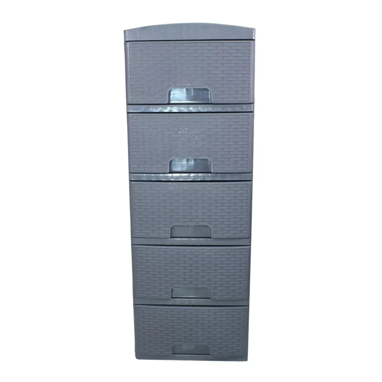 Practimueble Apariencia Rattan 5 Gavetas Colplast Color Gris