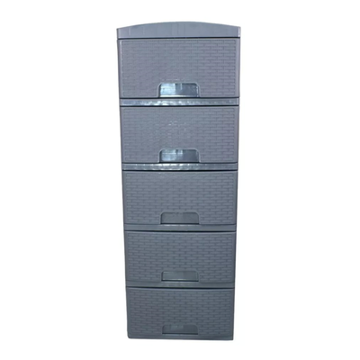 Practimueble Apariencia Rattan 5 Gavetas Colplast Color Gris