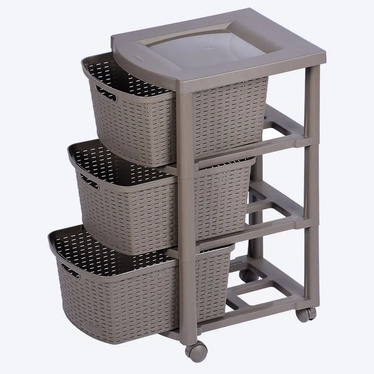Cajonero Apariencia Rattan Rimax 3 Gavetas Altas