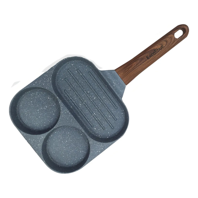 Sartén Excalibur de Aluminio Antiadherente de 3 Divisiones