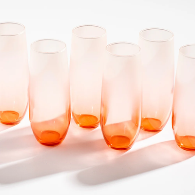 Set X6 Unidades de Vasos Champaña Stemless Guapa Cristar