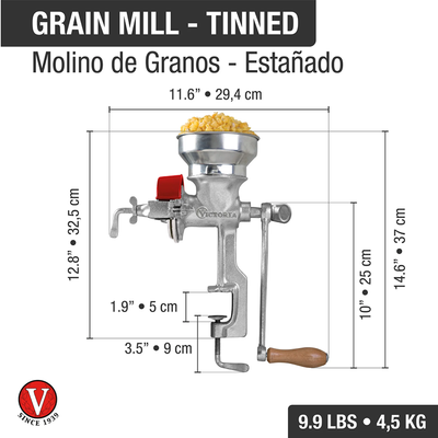 Molino de Granos Victoria Manual Tolva Baja en Estañado 30018