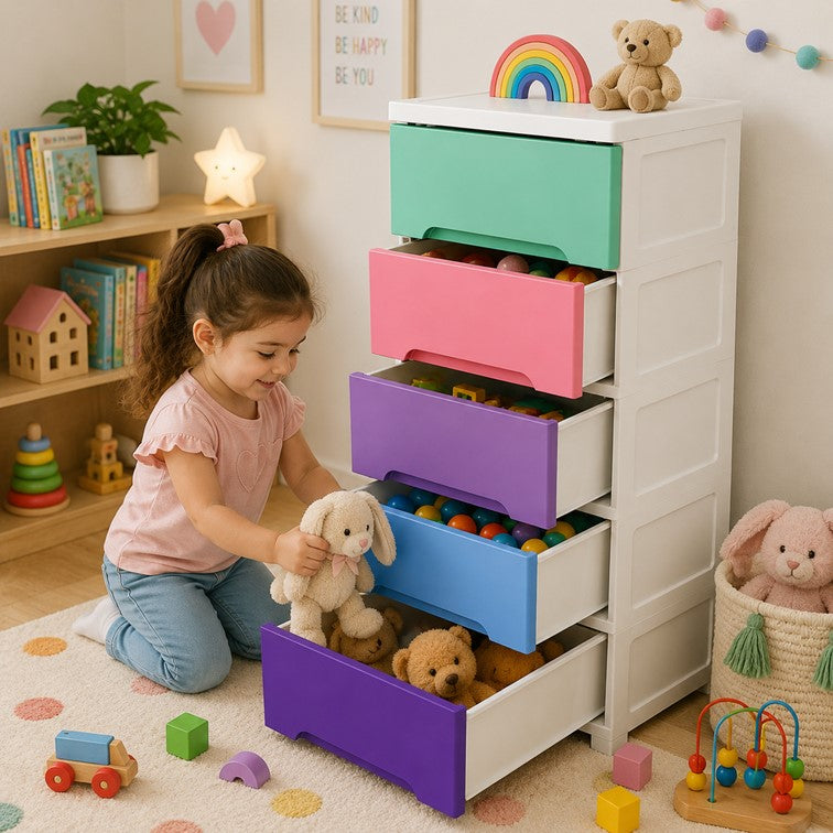Cajonero Portofino Infantil Armaty de 5 Gavetas Color Niña