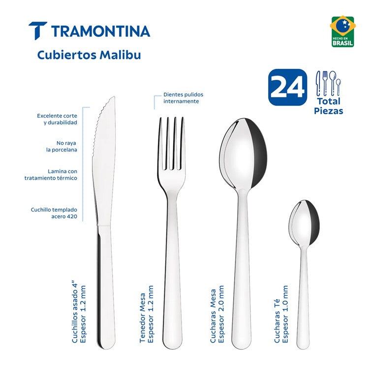 Juego de Cubiertos Malibu Tramontina 24 Piezas 23798/046