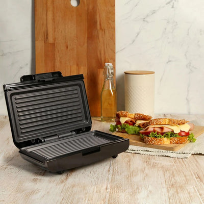 Sanduchera Dos Puestos Home Elements Platos Grill Negro HESMG155N