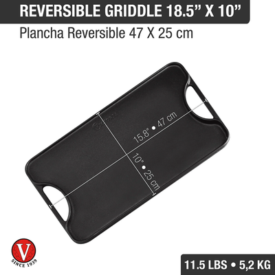 Plancha Reversible para Asar de Hierro Fundido Victoria 47 X 25 Cm