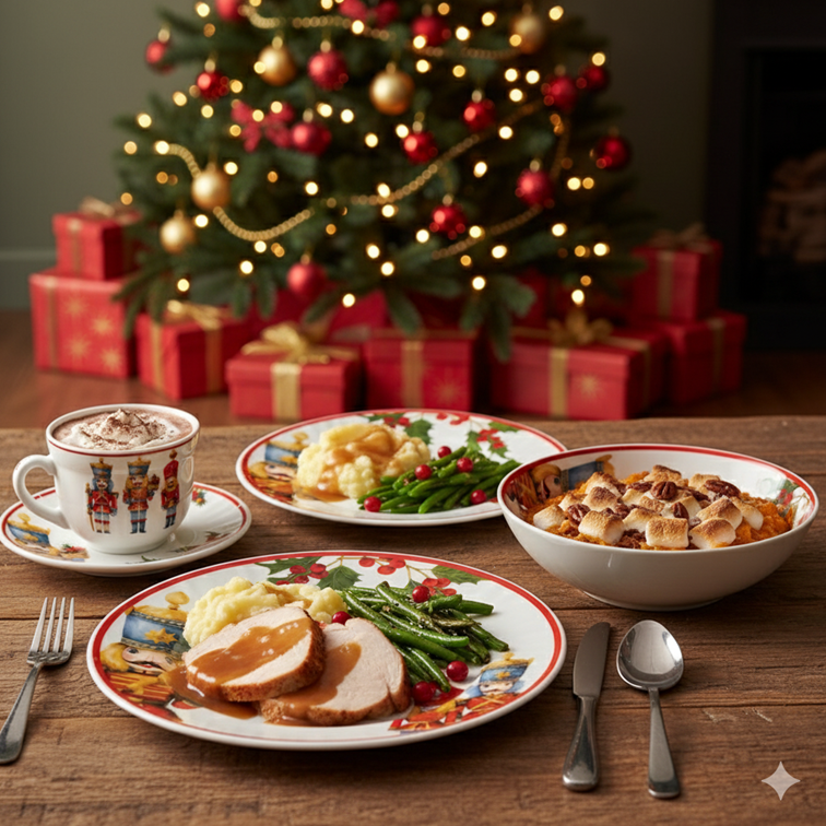 Vajilla de Vitrocerámica Cascanueces 4 Puestos 16 Piezas HEVV-1602