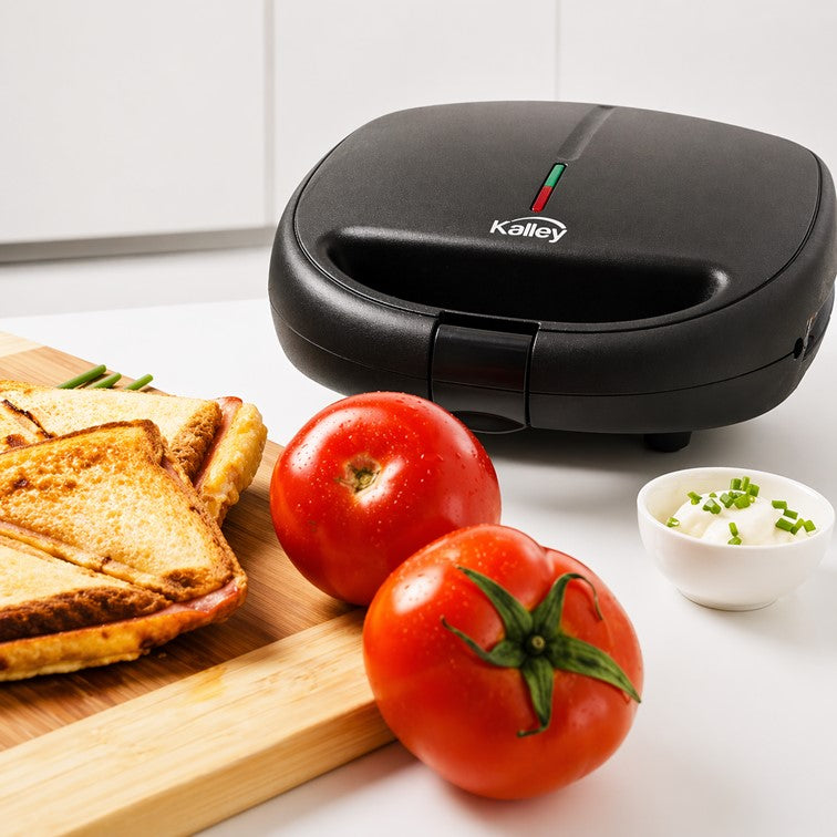 Sanduchera Kalley 3 en 1 - Platos intercambiables Negro K-SM3