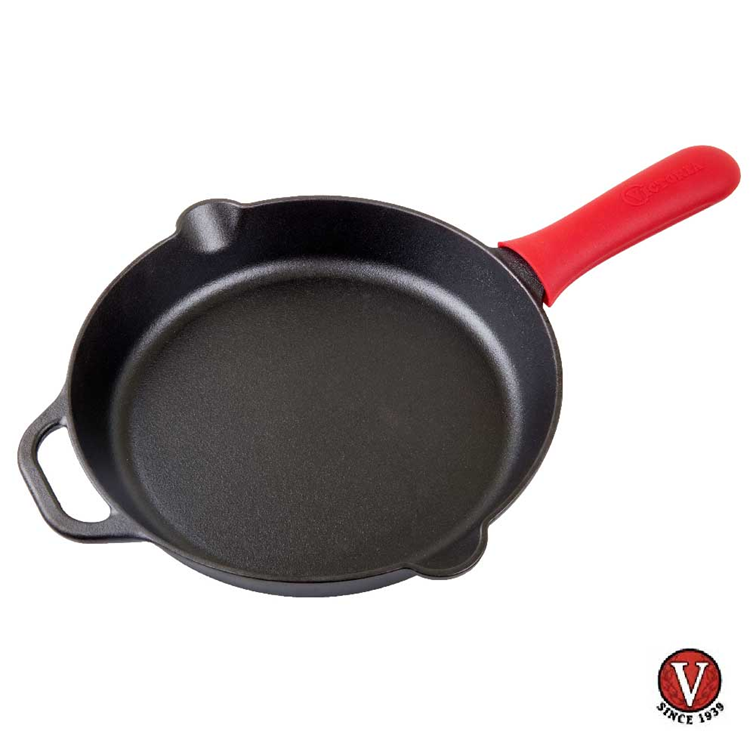 Combo Sartén de Hierro Fundido Victoria de 30 Cm + Mango de Silicona